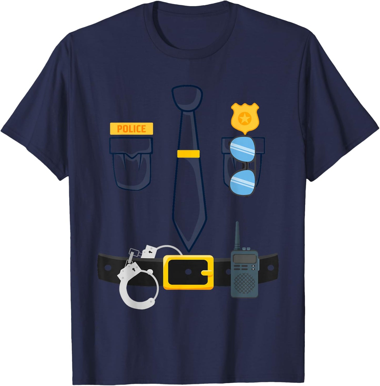Halloween Police Officer Costume, Halloween cop Uniform T-Shirt - T-Shirt | Navy