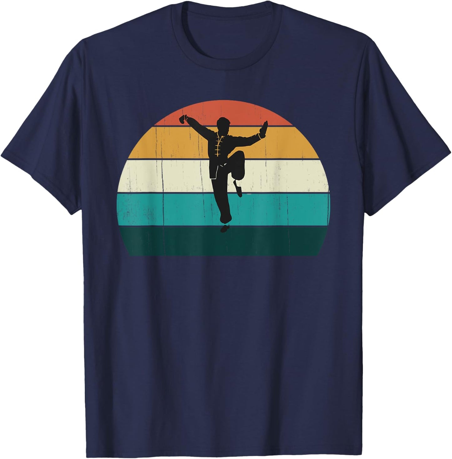 Retro Kung Fu / Kungfu - Vintage Sunset Chinese martial Arts T-Shirt - T-Shirt | Navy
