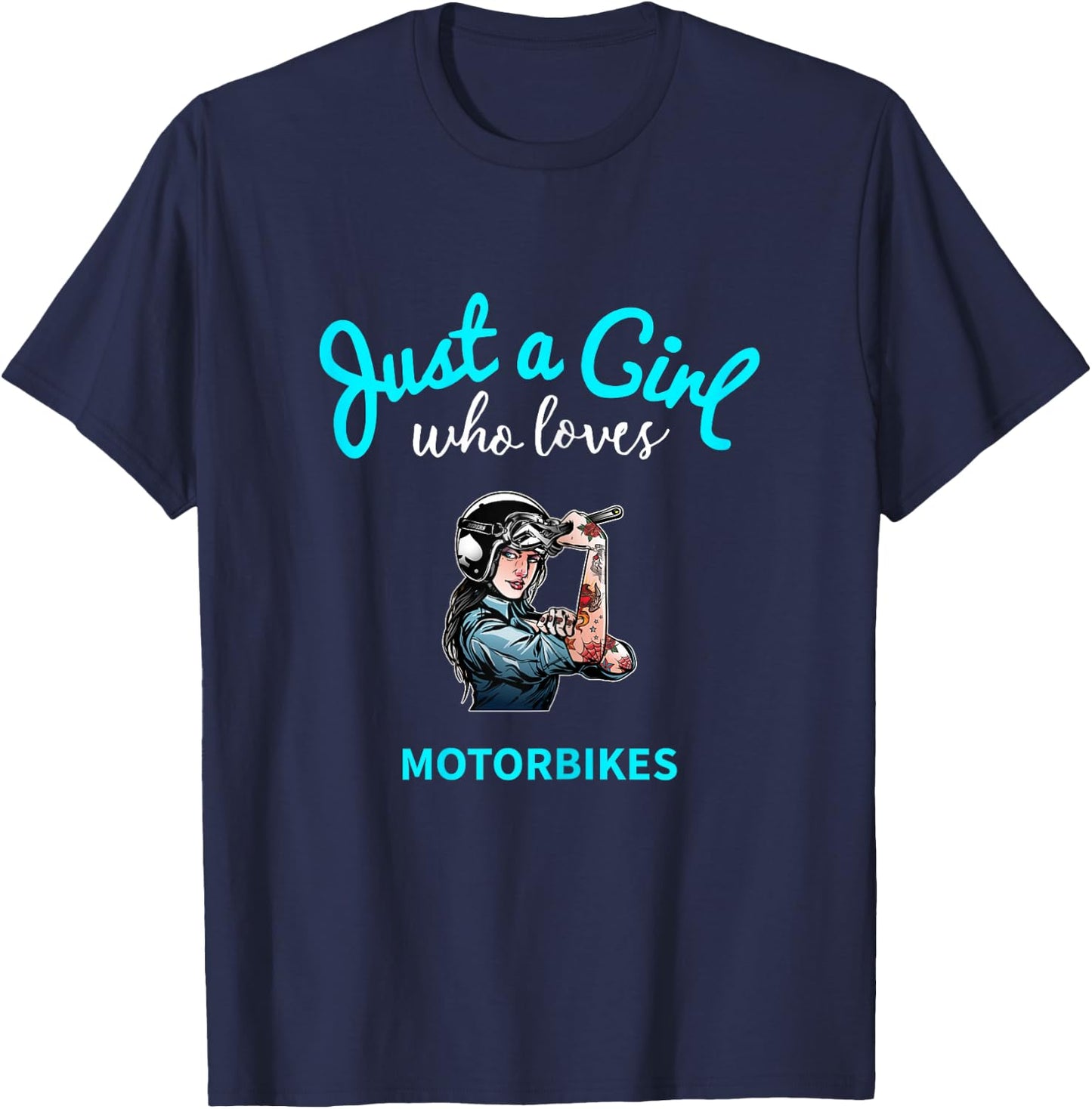 Motorcycle Shirt for Girls | Children's Motorcycle T-Shirt - T-Shirt | Navy