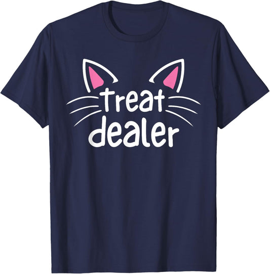 Cat Treat Dealer Funny Humor Cat Owner Cat Treats Cat Mom T-Shirt - T-Shirt | Navy
