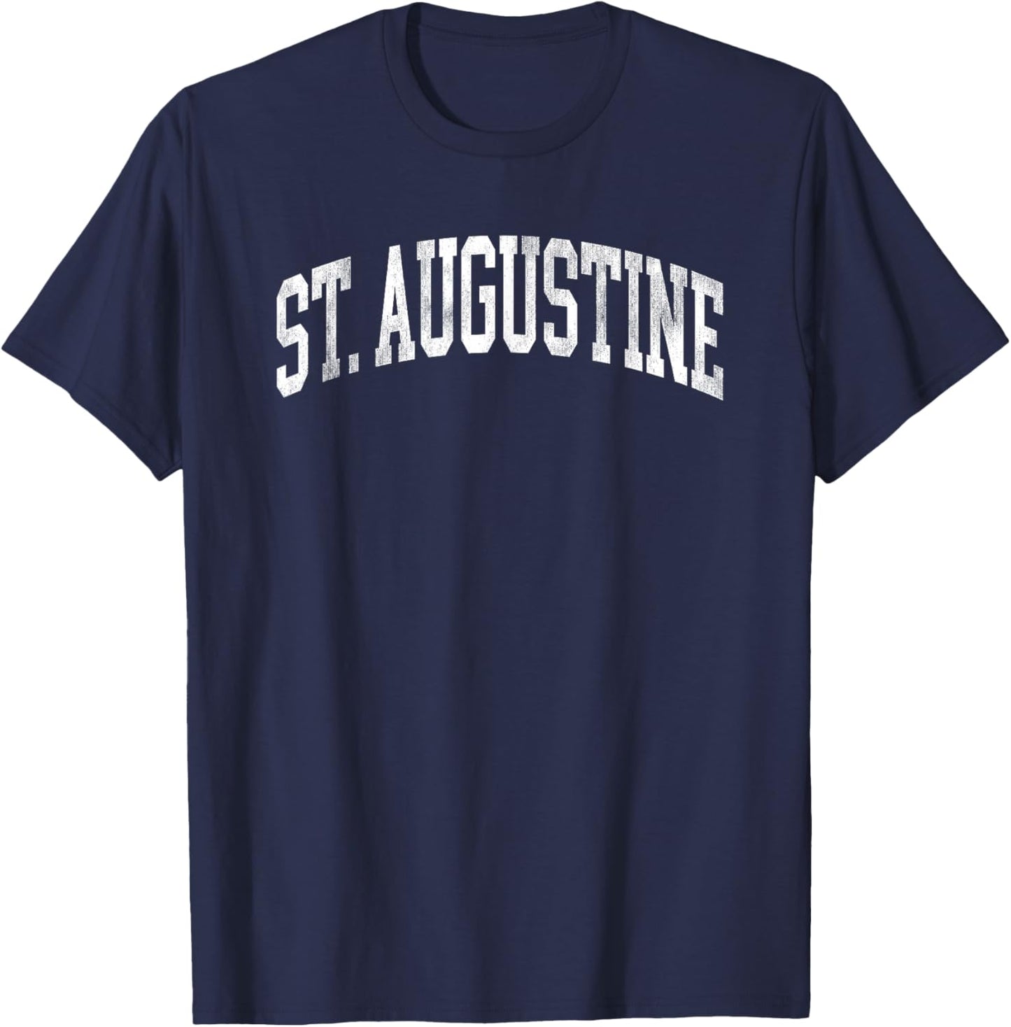 St. Augustine Florida Retro Varsity Arched Text Vintage T-Shirt - T-Shirt | Navy
