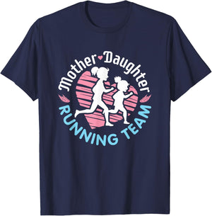 Mother Daughter Running Team Runner Run T-Shirt - T-Shirt | Navy