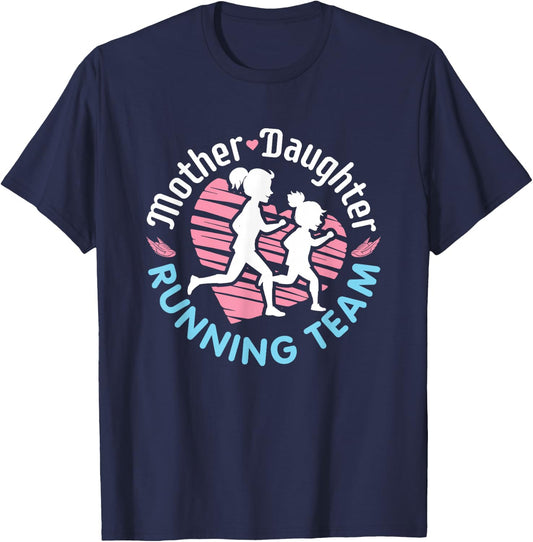 Mother Daughter Running Team Runner Run T-Shirt - T-Shirt | Navy