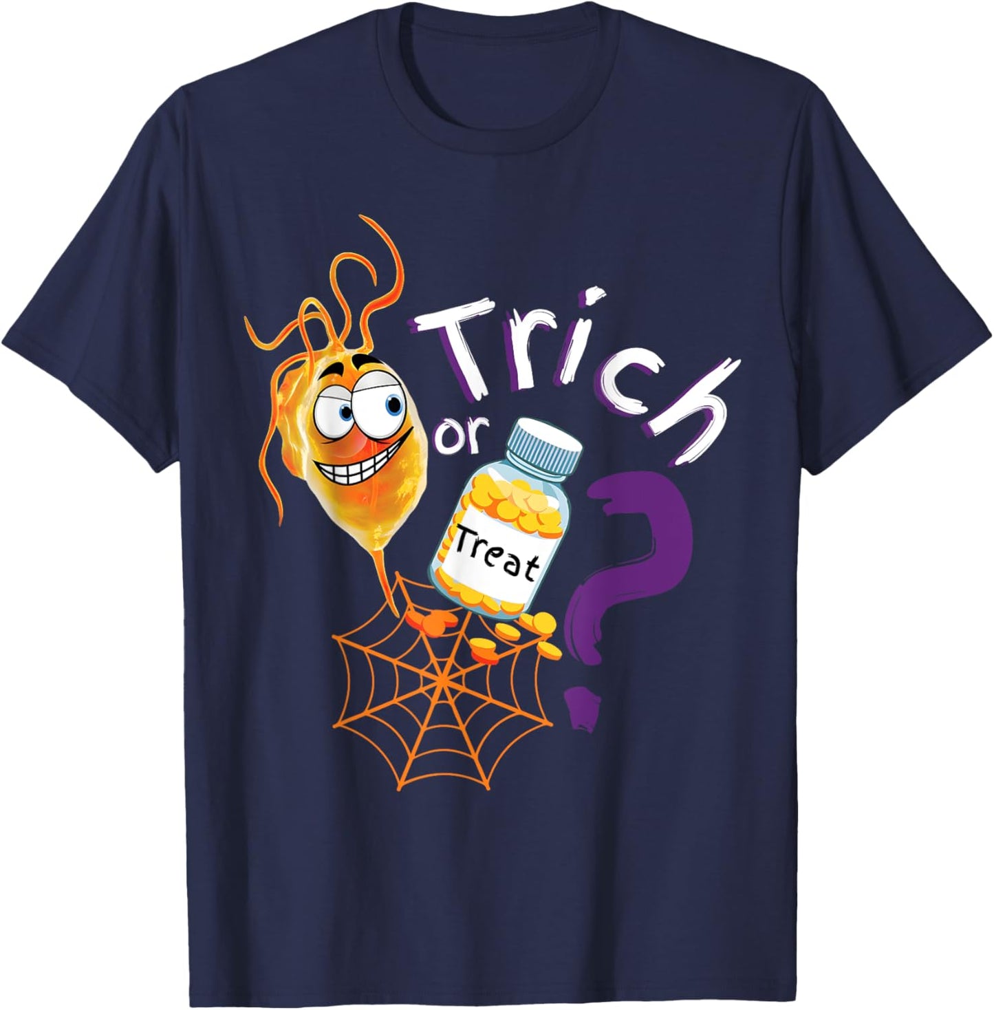 Trick Or Treat Spooky Medical Student Ed Nurse Doctor T-Shirt - T-Shirt | Navy