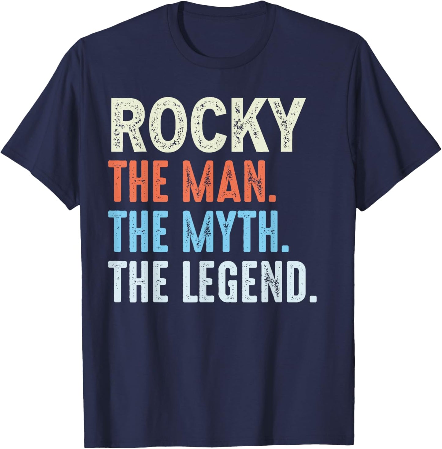 Rocky The Legend Name Personalized Cute Idea Men Vintage T-Shirt - T-Shirt | Navy