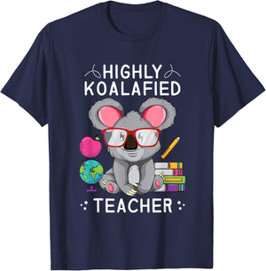 Highly Koalafied Teacher Koala T-Shirt - T-Shirt | Navy