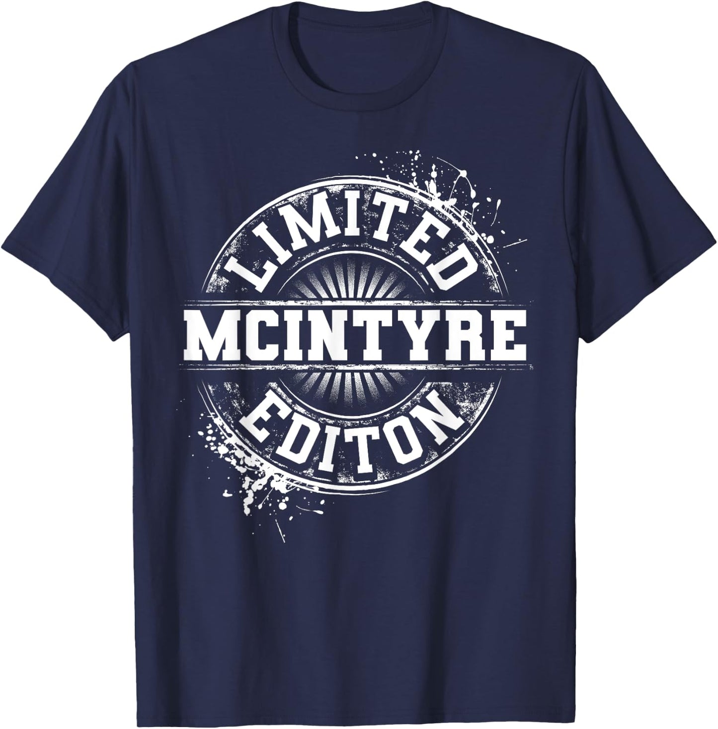 MCINTYRE Funny Surname Family Tree Birthday Reunion Gift T-Shirt - T-Shirt | Navy