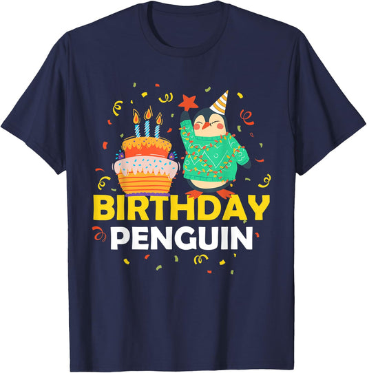 Birthday Penguin T-Shirt - T-Shirt | Navy