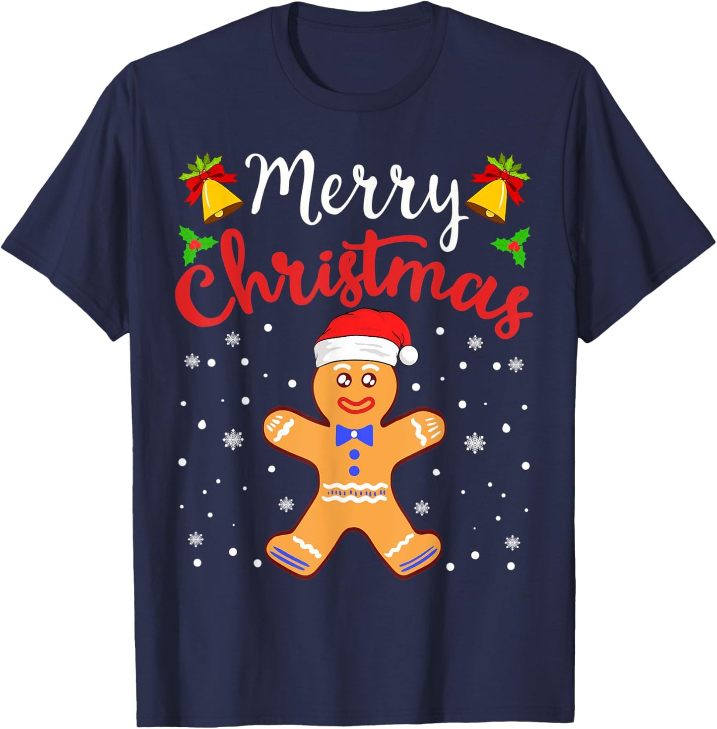 Gingerbread Cookie House Santa Collection T-Shirt - T-Shirt | Navy