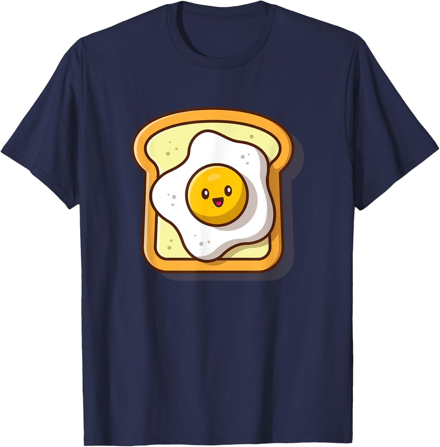 Broke Artist Cute Eggs Toast Kawaii Breakfast Foodie T-Shirt - T-Shirt | Navy