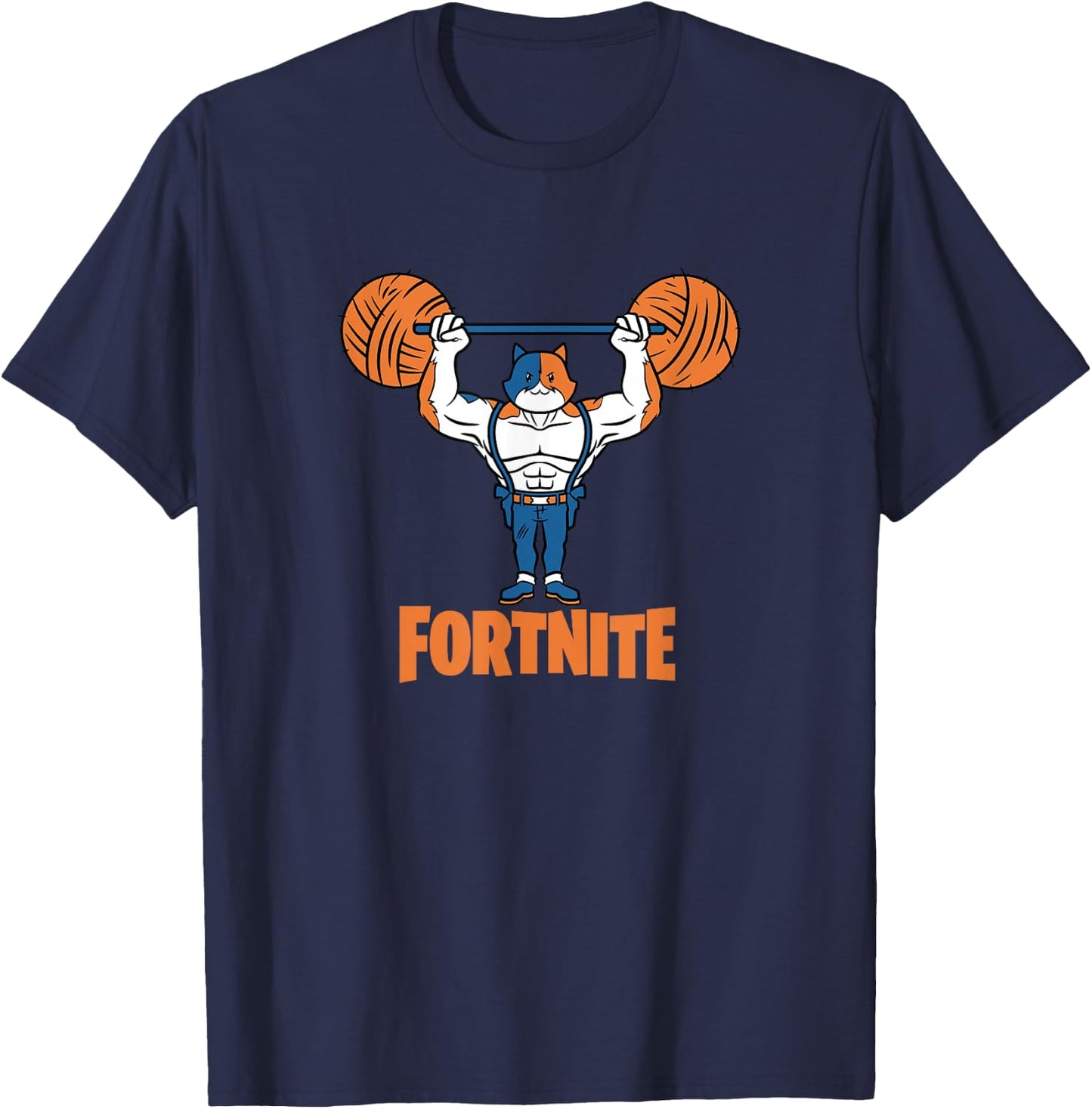 Fortnite Yarn Lifter Orange Text T-Shirt - T-Shirt | Navy