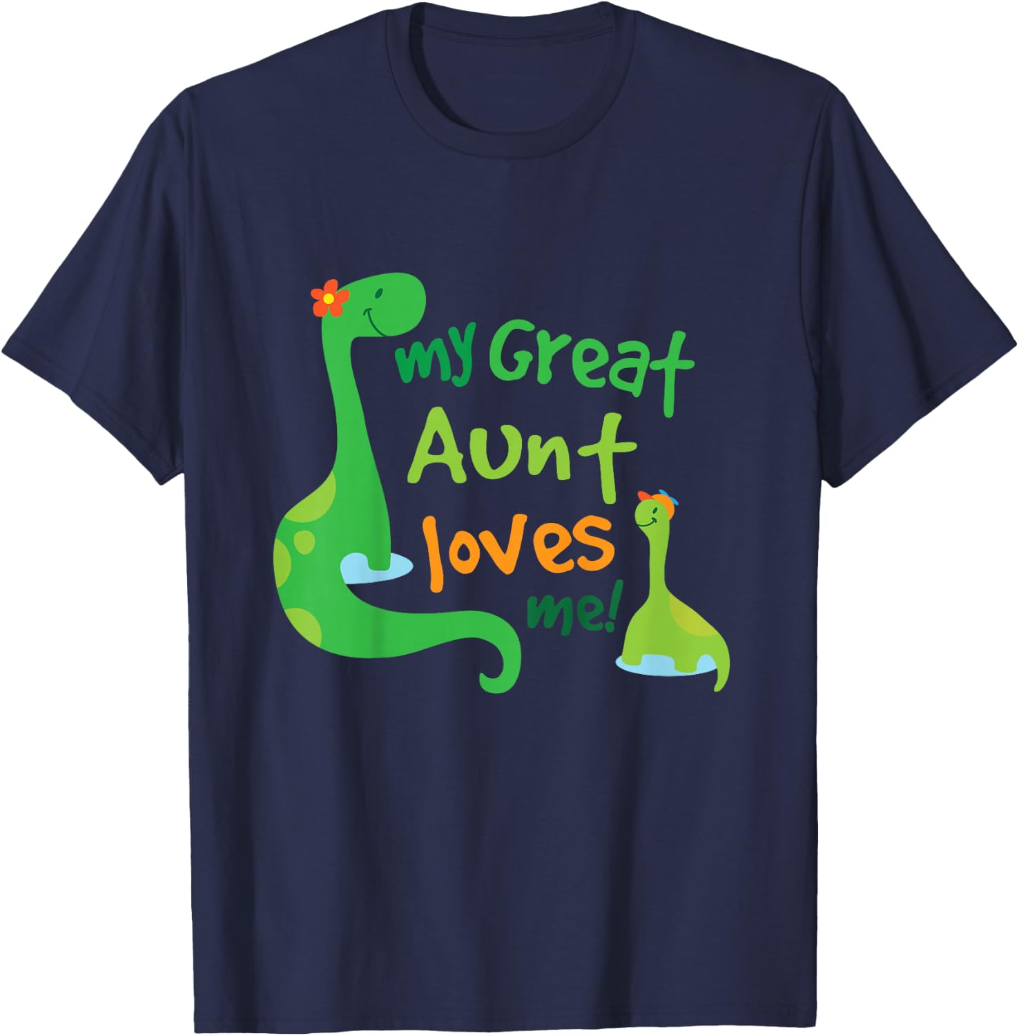 Kids My Great Aunt Loves Me Dinosaur Nephew T-Shirt - T-Shirt | Navy