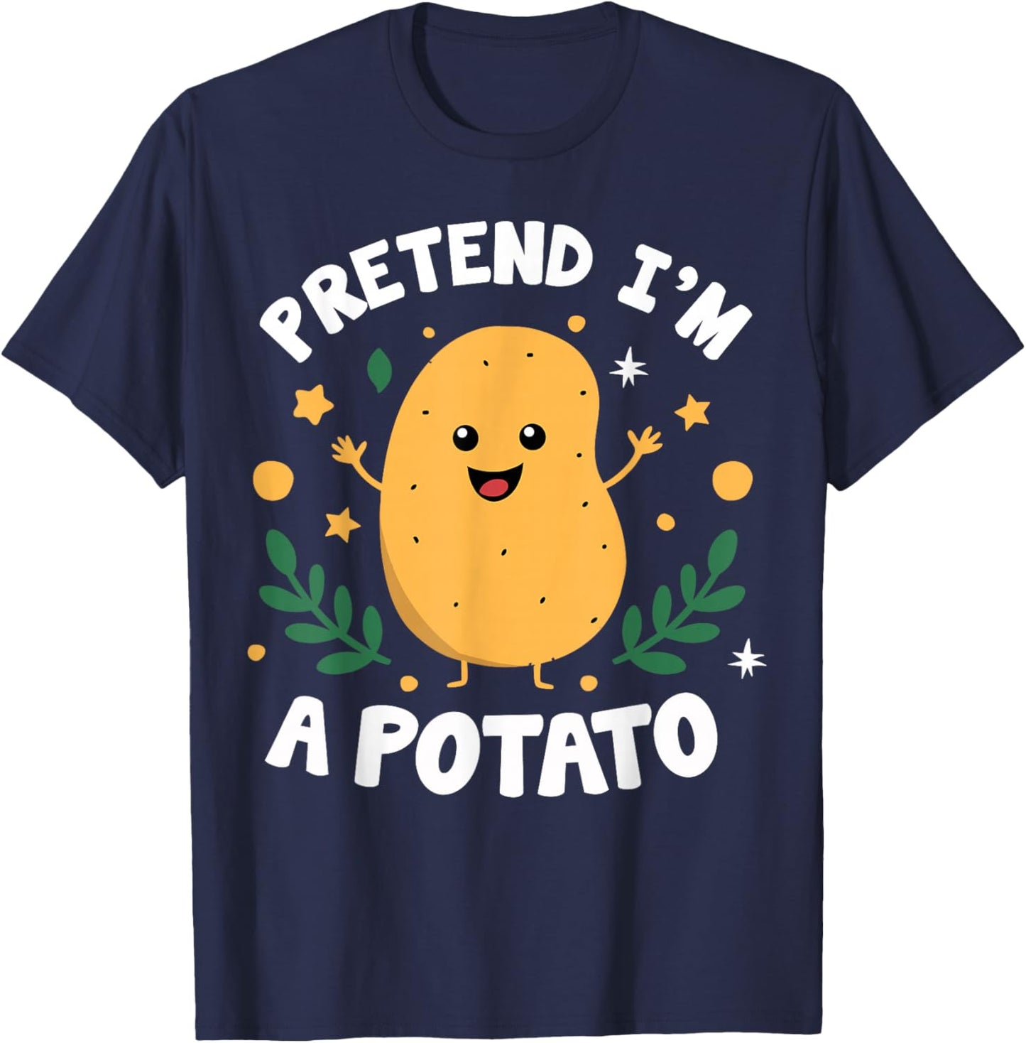 Pretend I'm A Potato Funny Lazy Halloween Matching Costume T-Shirt - T-Shirt | Navy