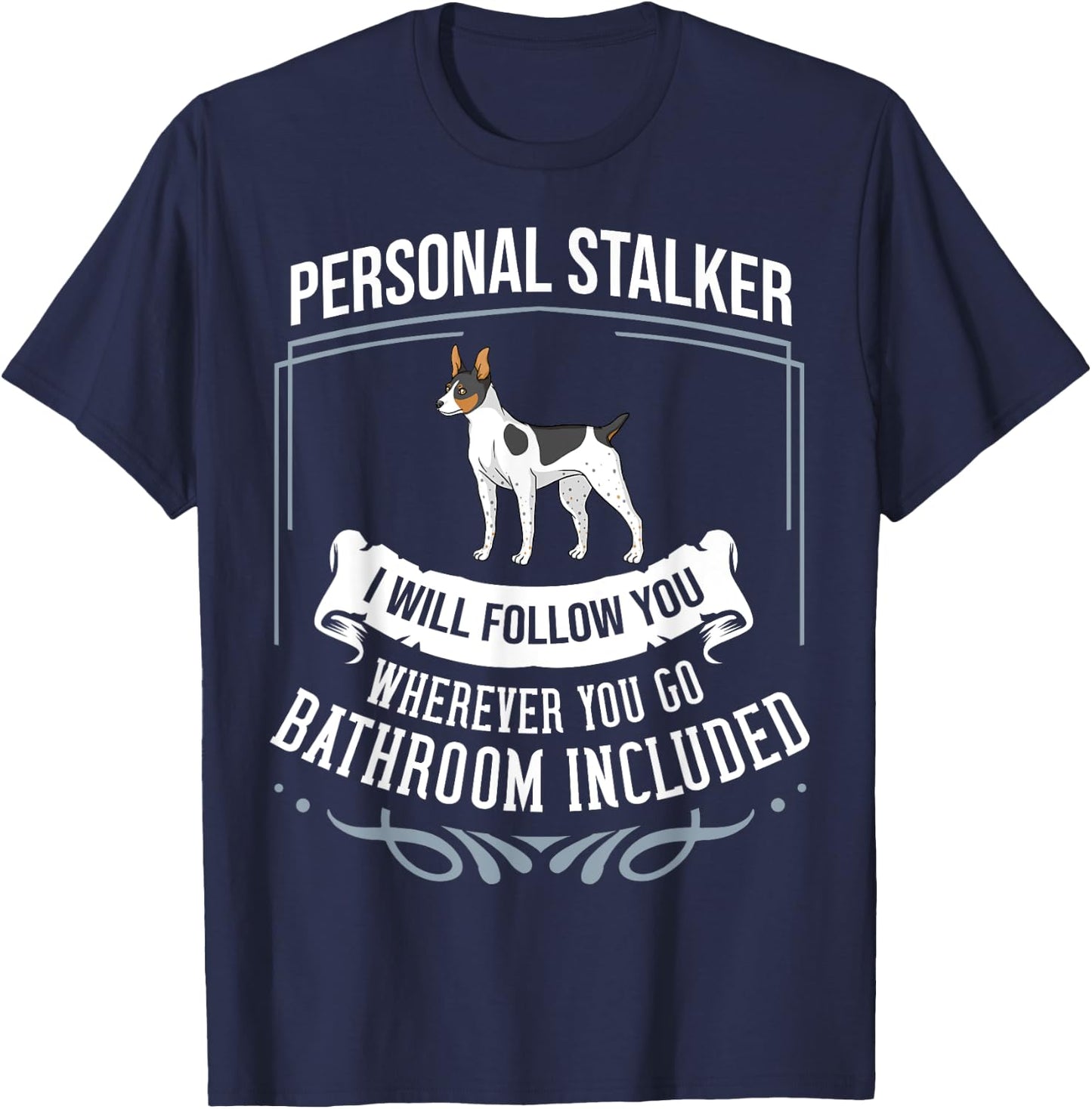 Rat Terrier Mix Mom Breeder -Adults Dog Themed Black Small T-Shirt - T-Shirt | Navy