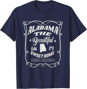 Alabama The Beautiful Alabama State 1819 Sweet Home Alabaman T-Shirt - T-Shirt | Navy