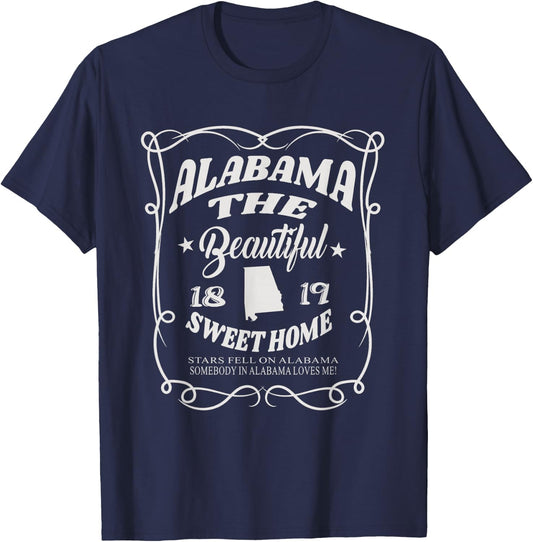 Alabama The Beautiful Alabama State 1819 Sweet Home Alabaman T-Shirt - T-Shirt | Navy