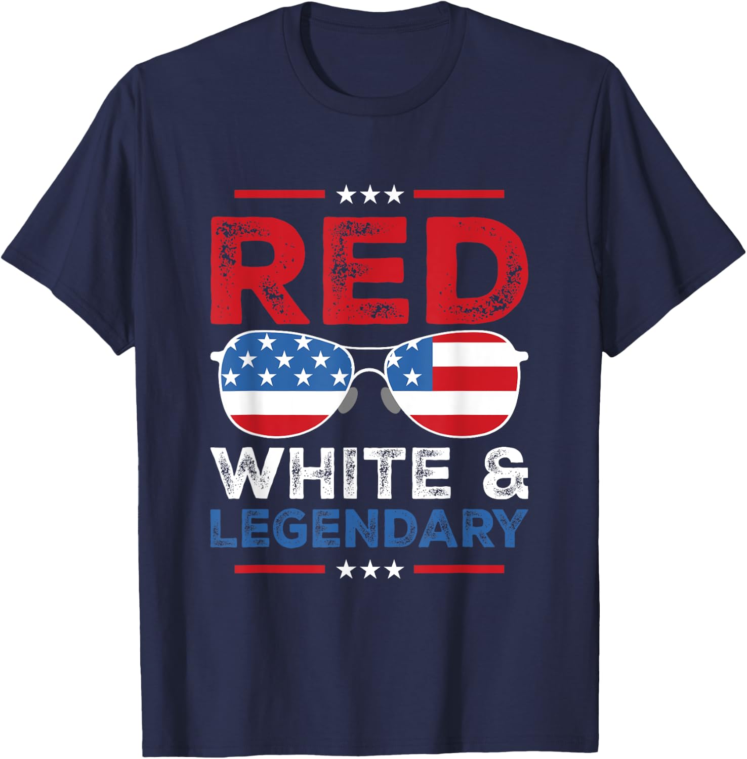 Red white legendary dad father son matching 4th July dad dad T-Shirt - T-Shirt | Navy