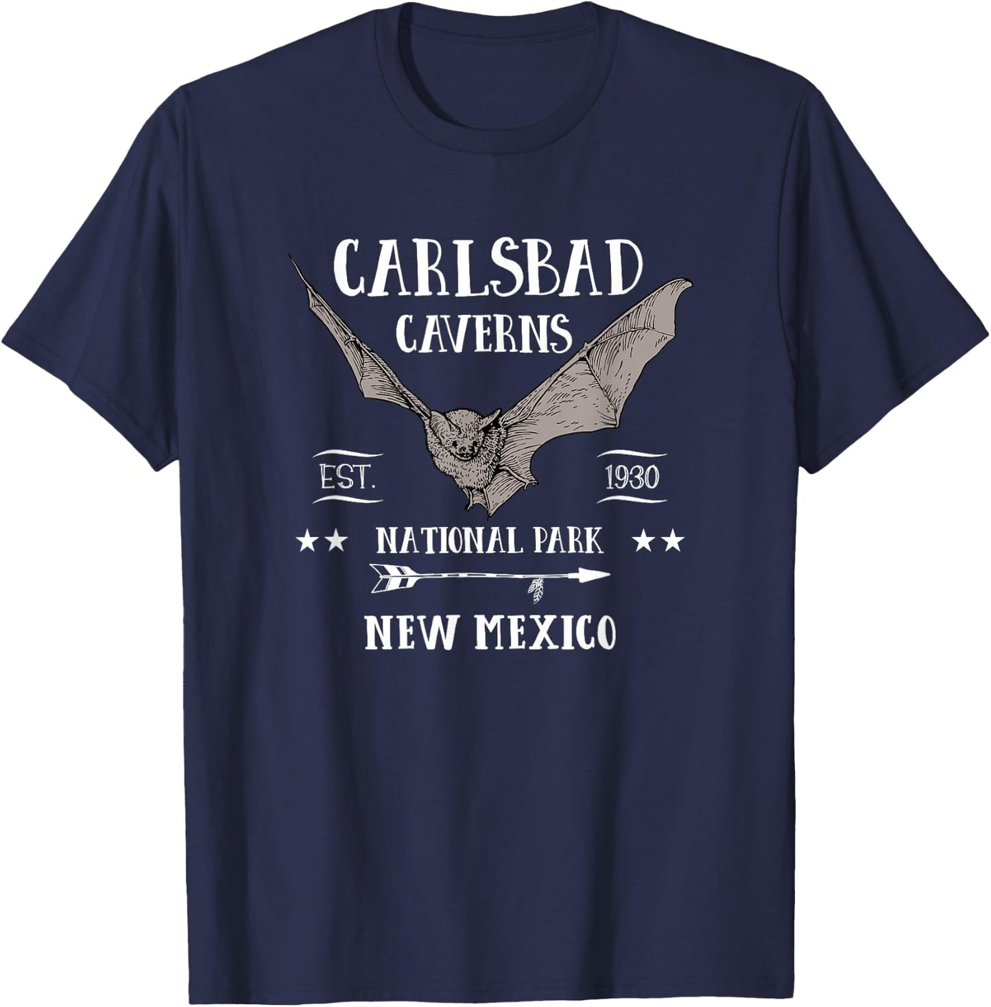 CARLSBAD CAVERNS NATIONAL PARK bat design souvenir gift T-Shirt - T-Shirt | Navy