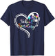 Tie Dye Heart School Secretary Life Cute Back to school T-Shirt - T-Shirt | Navy