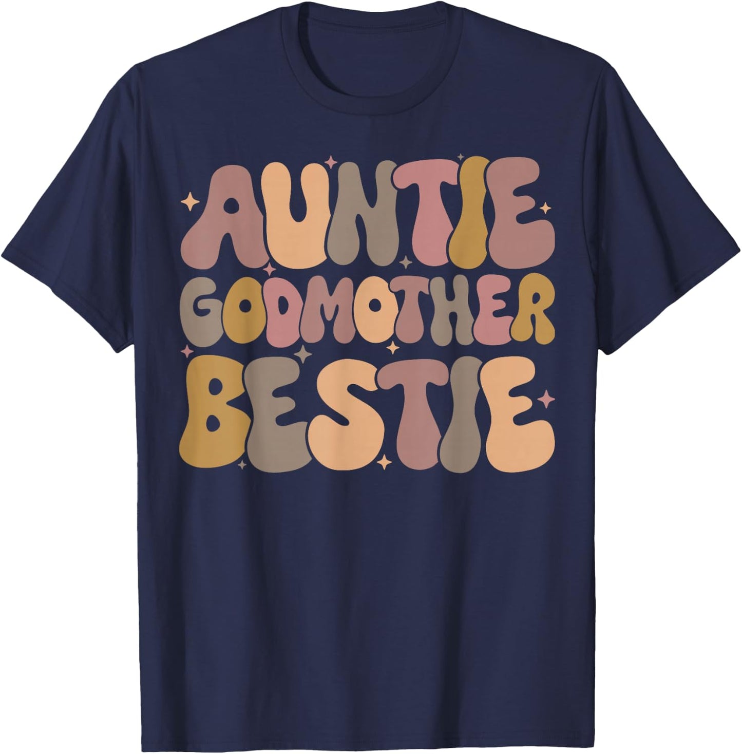 Auntie Godmother Bestie T-Shirt - T-Shirt | Navy