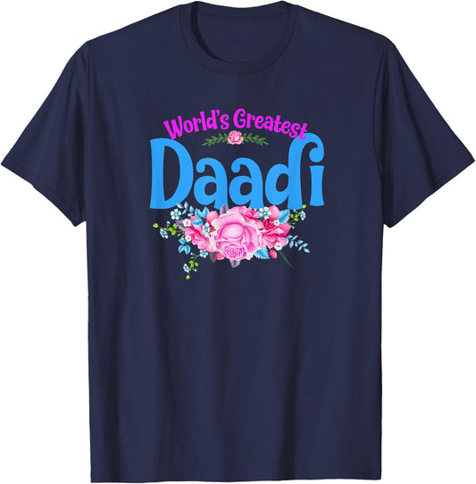 World's Greatest Daadi - Indian Grandma T-Shirt - T-Shirt | Navy