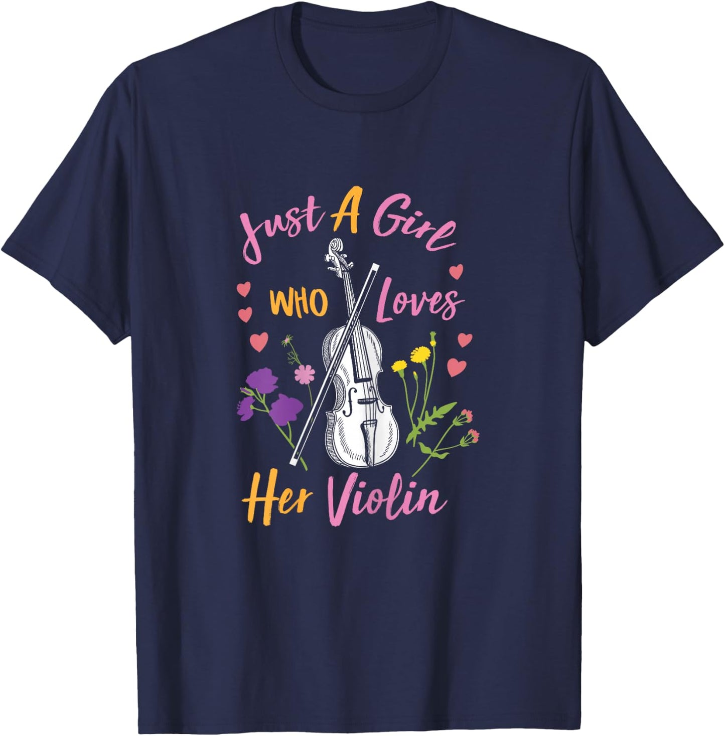 Just A Girl Who Loves Her Violin T-Shirt - T-Shirt | Navy
