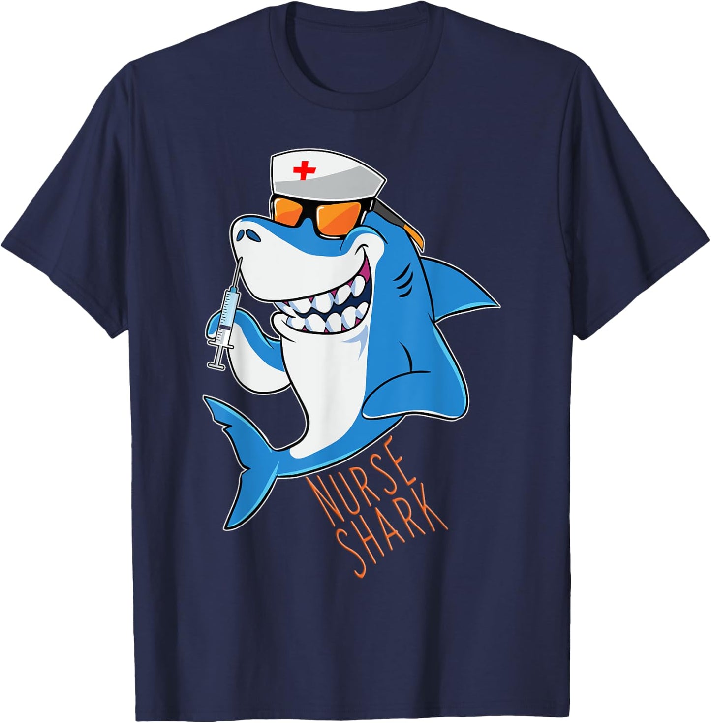 Nurse Shark Shots Keep Well Ill Sea Animal T-Shirt - T-Shirt | Navy