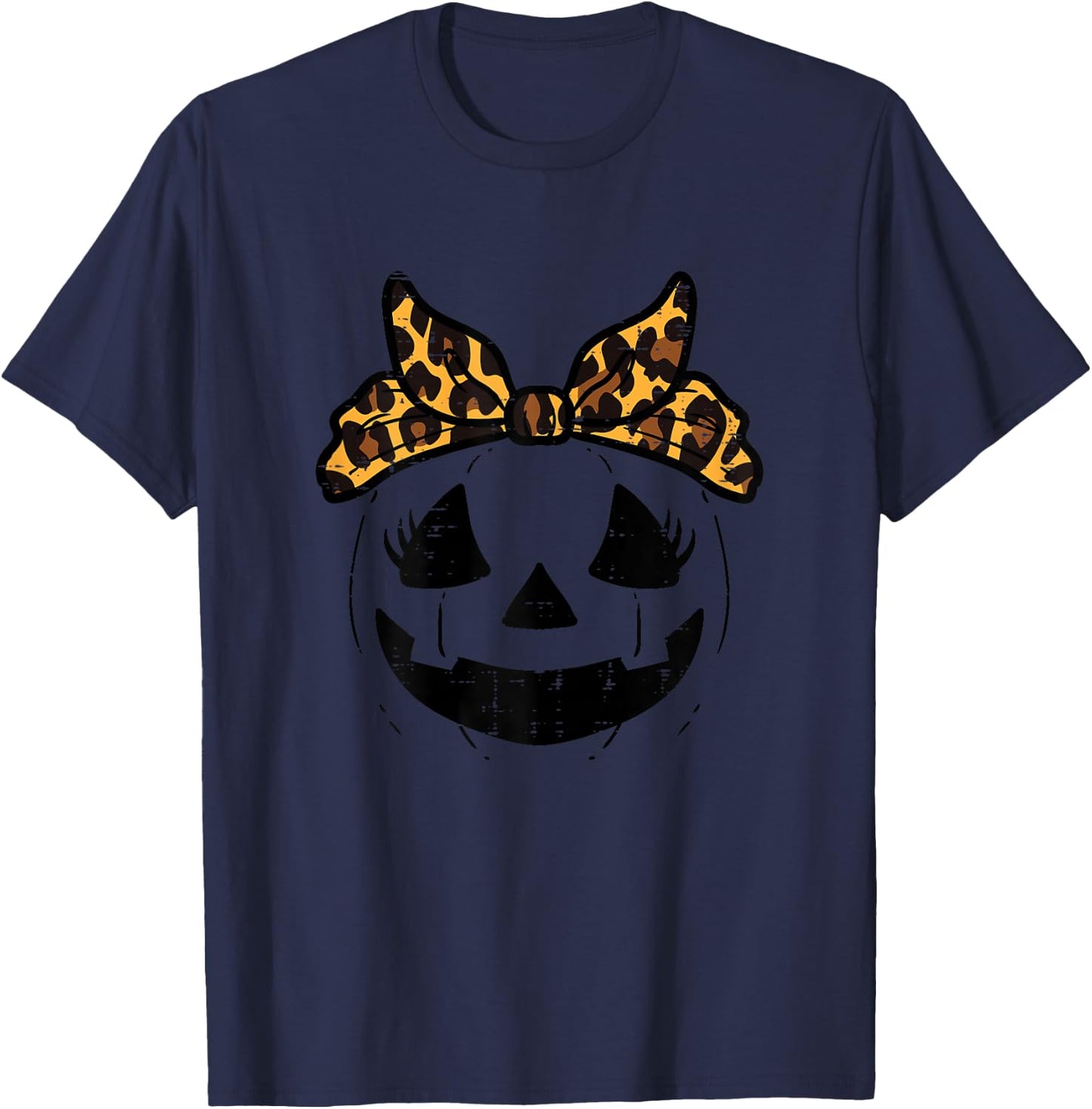 Halloween Pumpkin Face Cute Costume Girls Kids Toddler Youth T-Shirt - T-Shirt | Navy