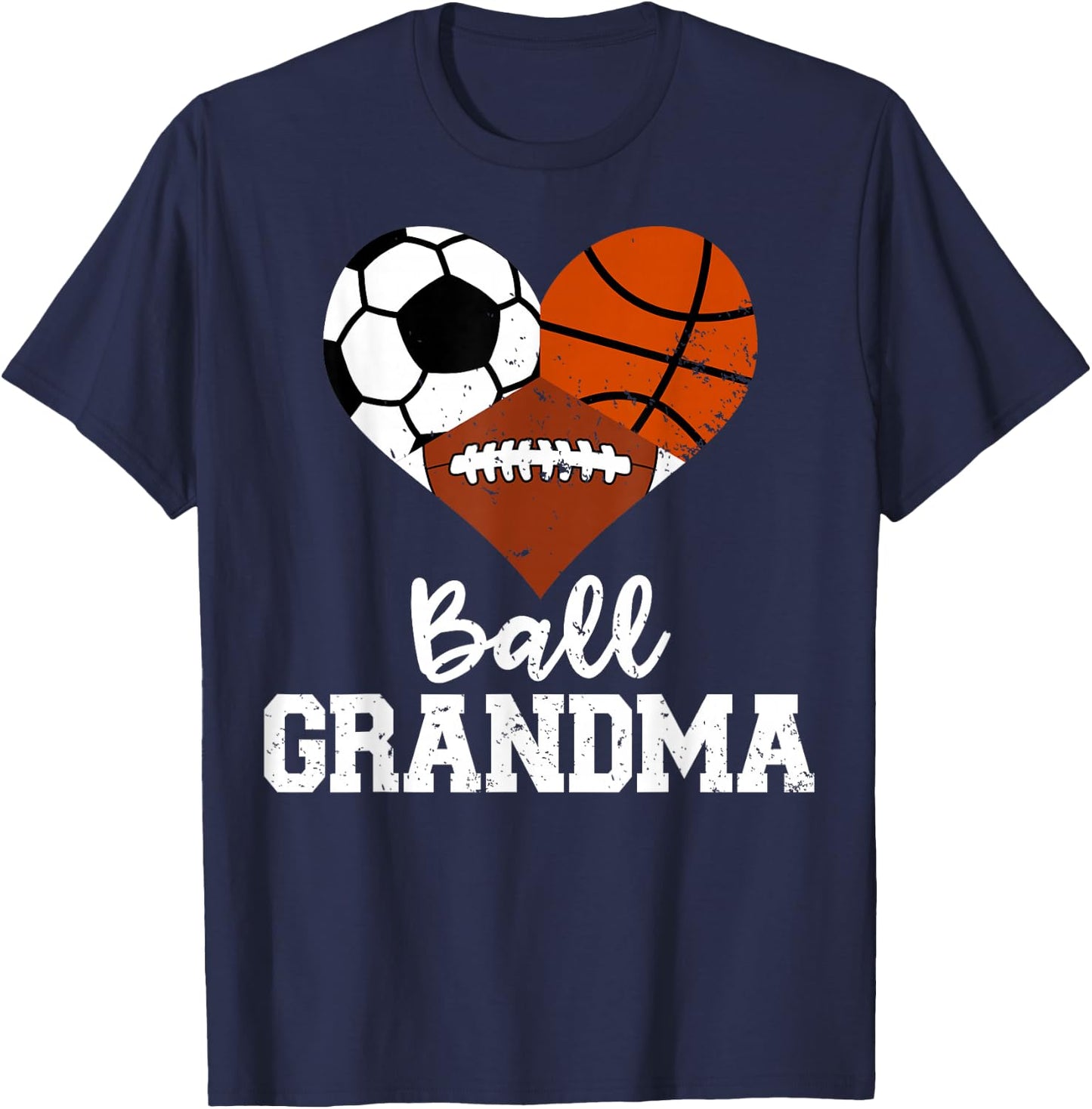 Ball Grandma Funny Soccer Basketball Football T-Shirt - T-Shirt | Navy
