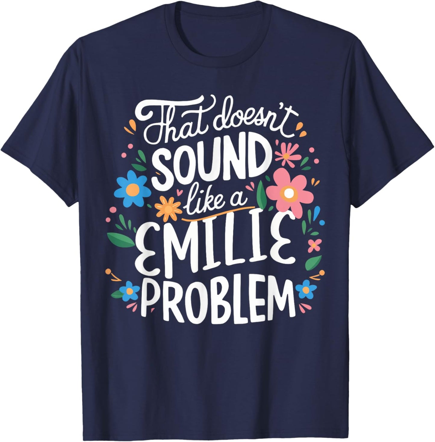 EMILIE Personalized Cute Girls EMILIE Name T-Shirt - T-Shirt | Navy