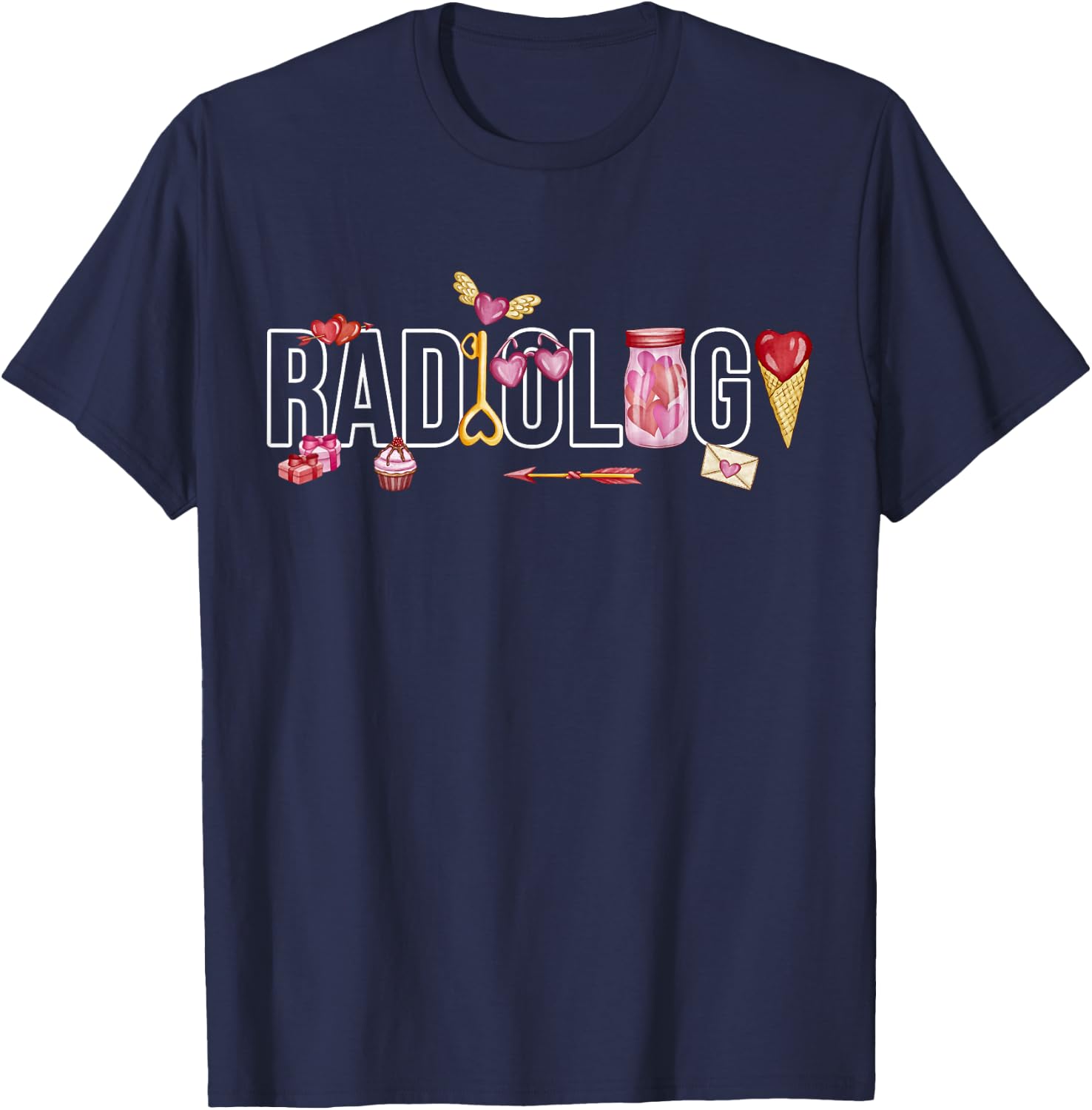 Valentines Radiology, Rad Tech Radiology Radiology, Rad Tech T-Shirt - T-Shirt | Navy