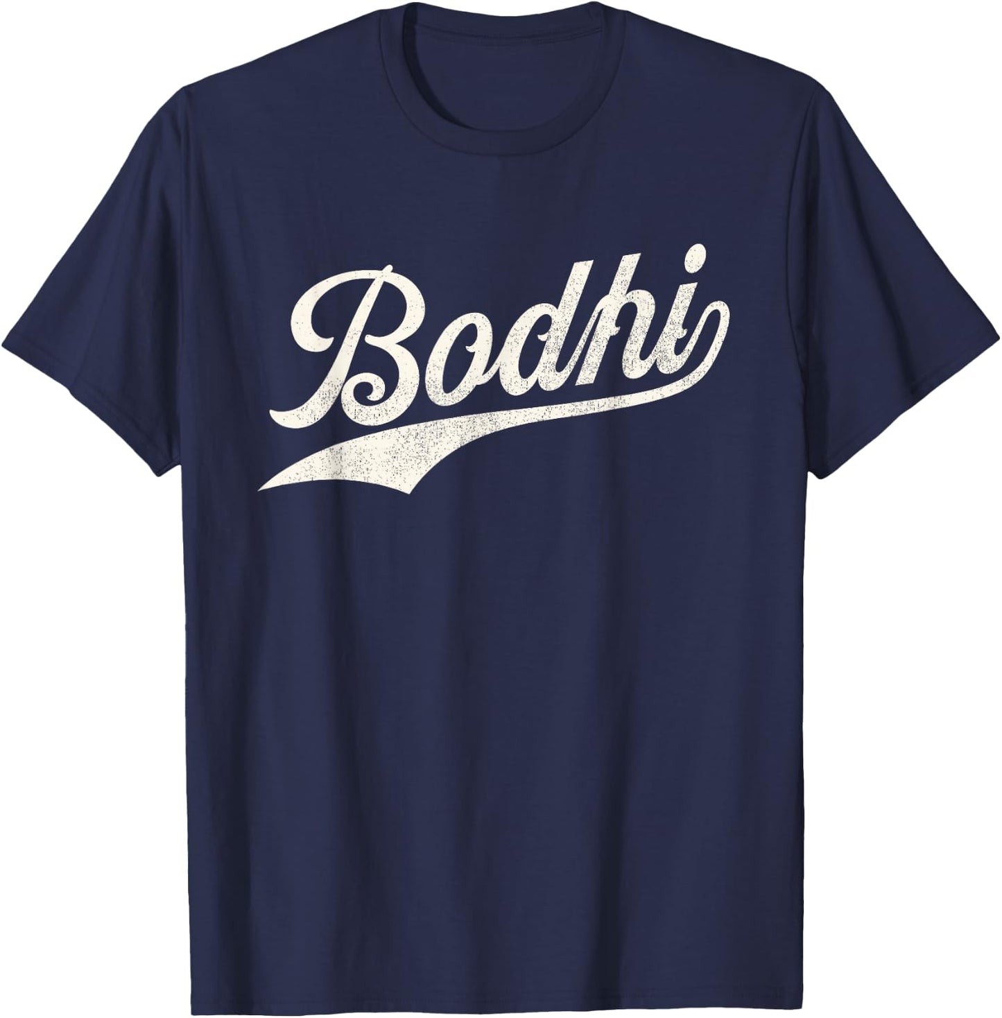 Bodhi Name, Retro Vintage Bodhi Given Name Distressed T-Shirt - T-Shirt | Navy