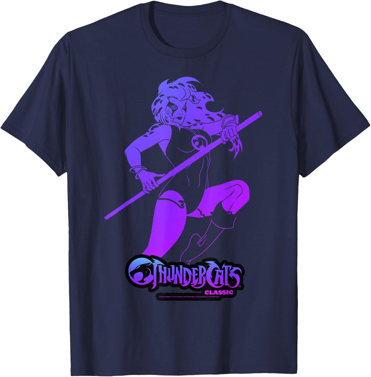 Thundercats Cheetara Gradient Portrait Small T-Shirt - T-Shirt | Navy