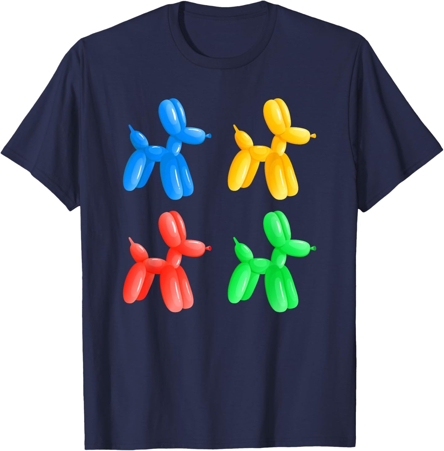 Balloon Animal Puppy Dogs – Fun Colorful Kids Party Graphic T-Shirt - T-Shirt | Navy