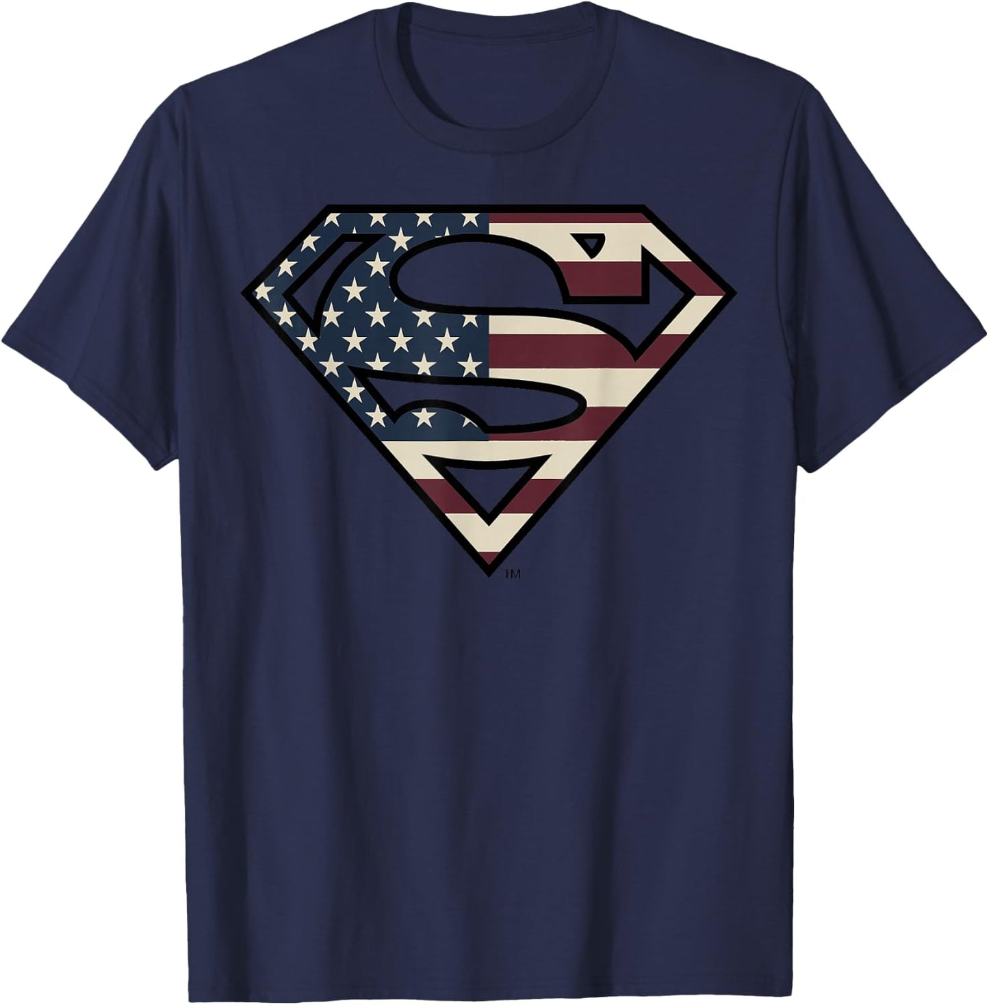 DC Comics Superman Vintage Flag Logo T-Shirt - T-Shirt | Navy