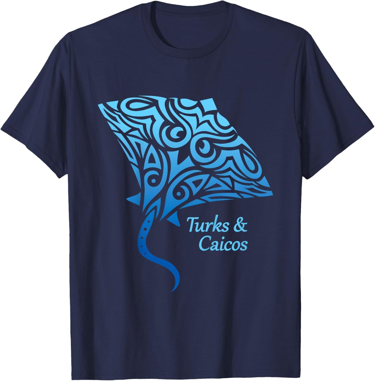 Turks and Caicos Islands Stingray Boys Girls 2024 Vacation T-Shirt - T-Shirt | Navy