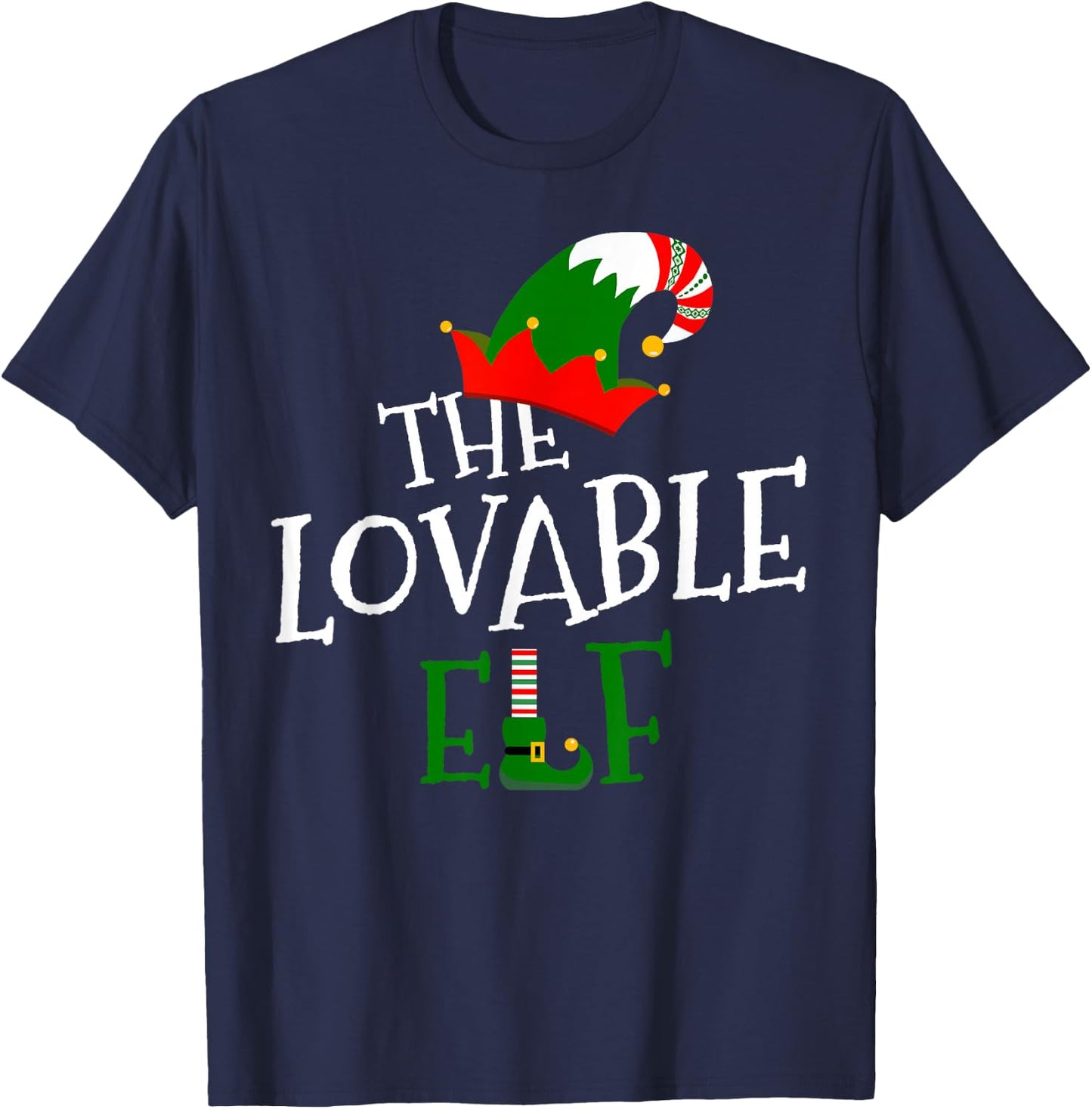The Lovable Elf Family Matching Group Gift Christmas Costume T-Shirt - T-Shirt | Navy
