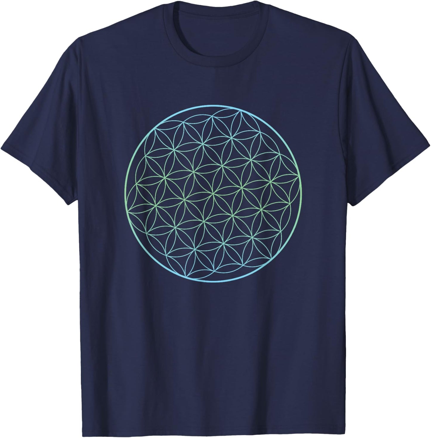 Flower of Life Holy Geometry Spiritual Clothing T-Shirt - T-Shirt | Navy