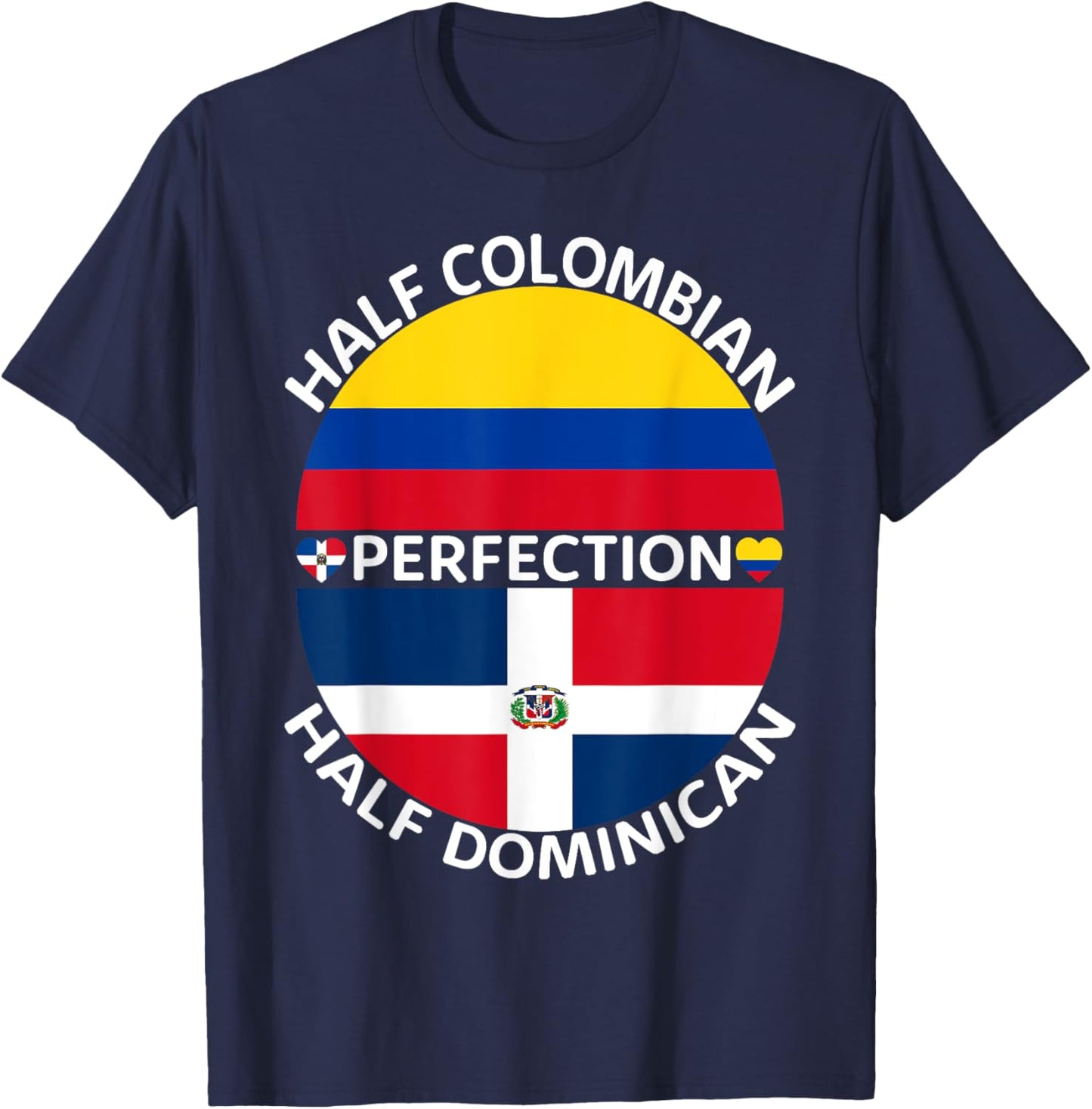 Half Colombian Half Dominican Republic Colombia Flag Men T-Shirt - T-Shirt | Navy