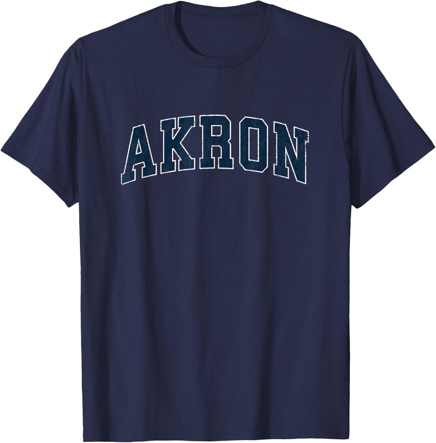 Akron Ohio OH Vintage Sports Design Navy Design T-Shirt - T-Shirt | Navy