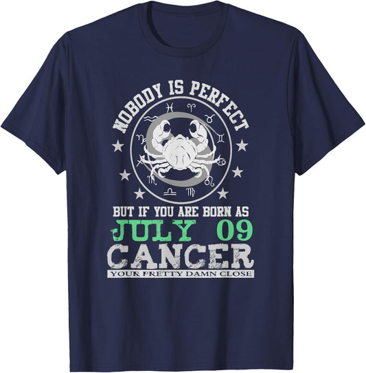 Cancer Zodiac Sign July 09 Horoscope Astrology Birthday T-Shirt - T-Shirt | Navy