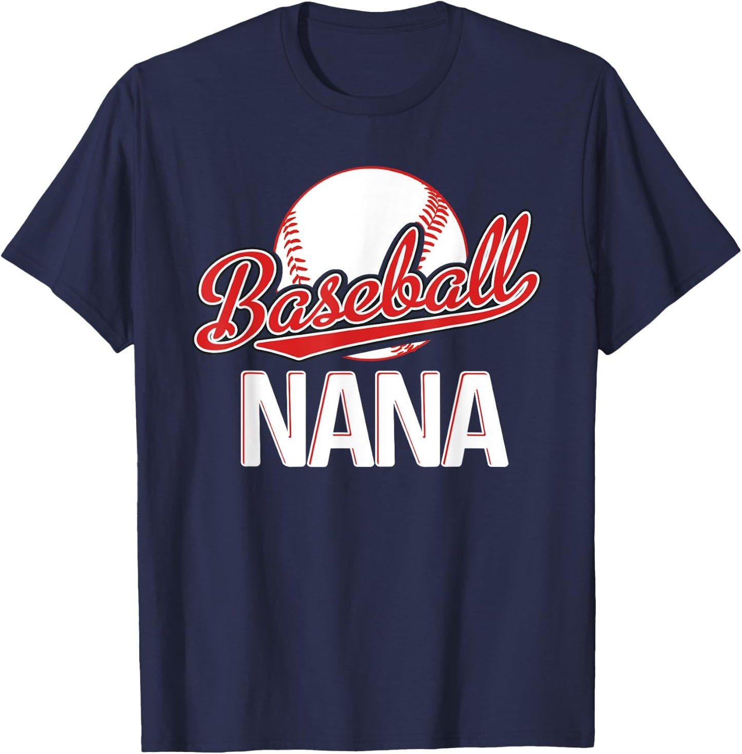 Baseball Nana Grandma Women Christmas Mother's Day Gift Papa T-Shirt - T-Shirt | Navy