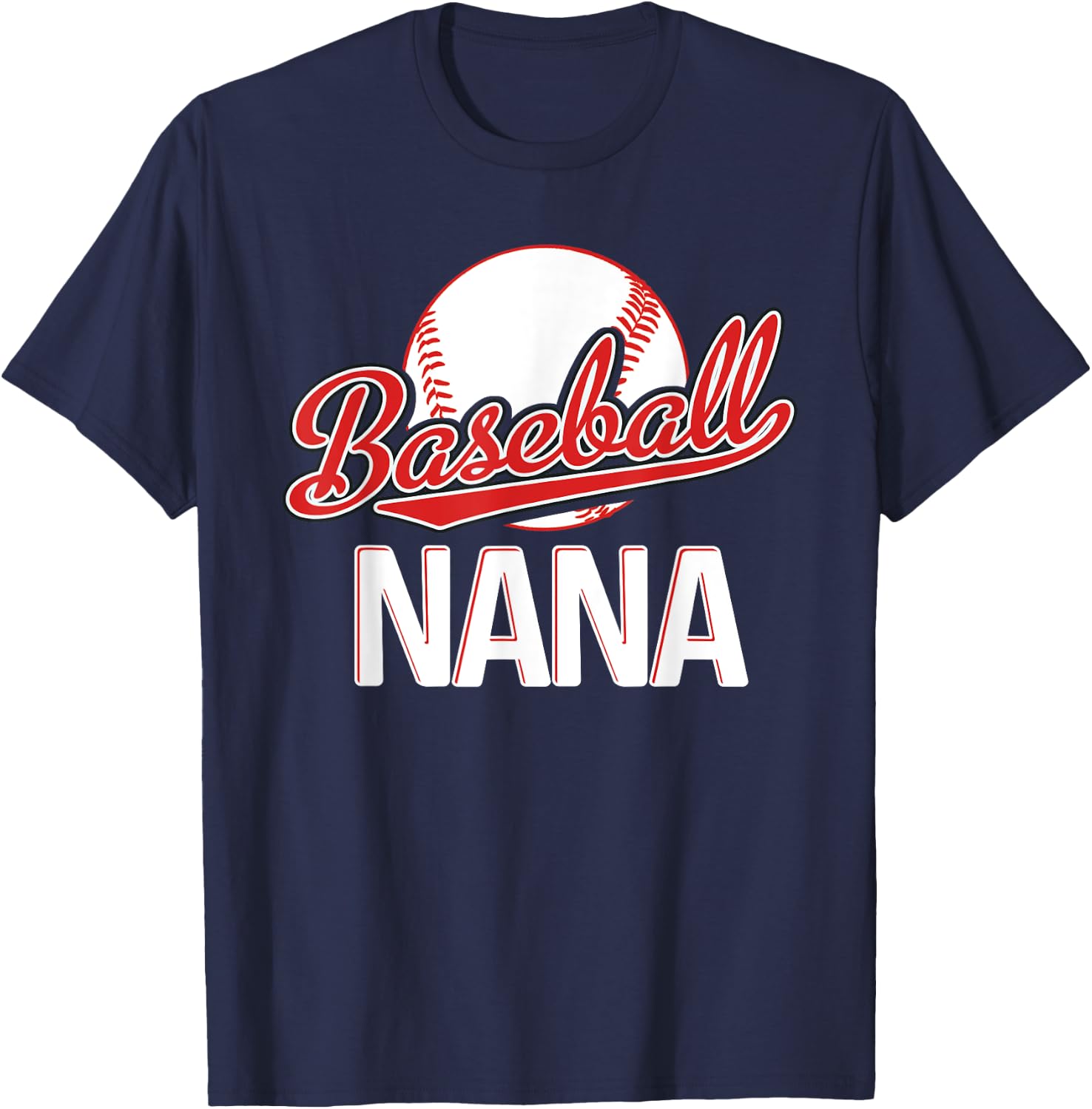 Baseball Nana Grandma Women Christmas Mother's Day Gift Papa T-Shirt - T-Shirt | Navy