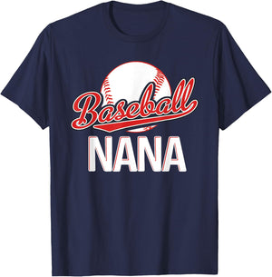 Baseball Nana Grandma Women Christmas Mother's Day Gift Papa T-Shirt - T-Shirt | Navy