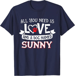 All you need is love and a dog named Sunny small large Women T-Shirt - T-Shirt | Navy