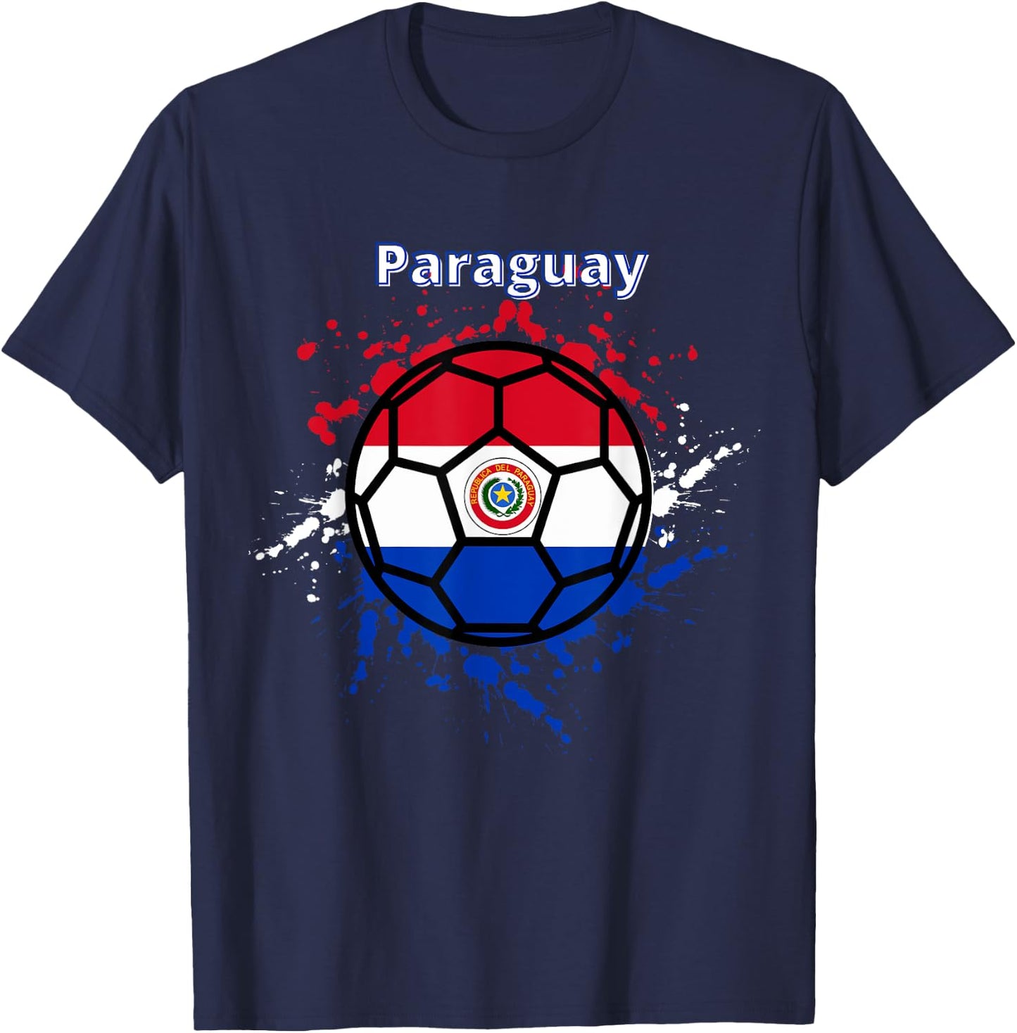 Paraguay Soccer Paraguayan Flag Futbol Fan Jersey T-Shirt - T-Shirt | Navy