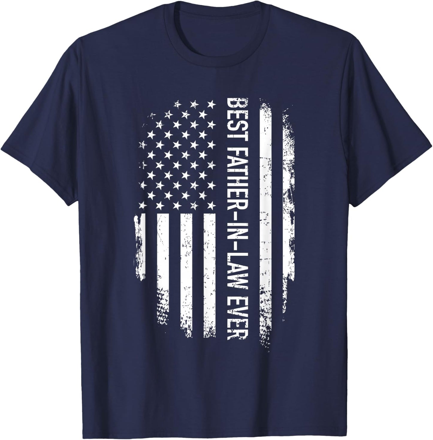 Best Father-in-Law Ever US American Vintage Flag T-Shirt - T-Shirt | Navy