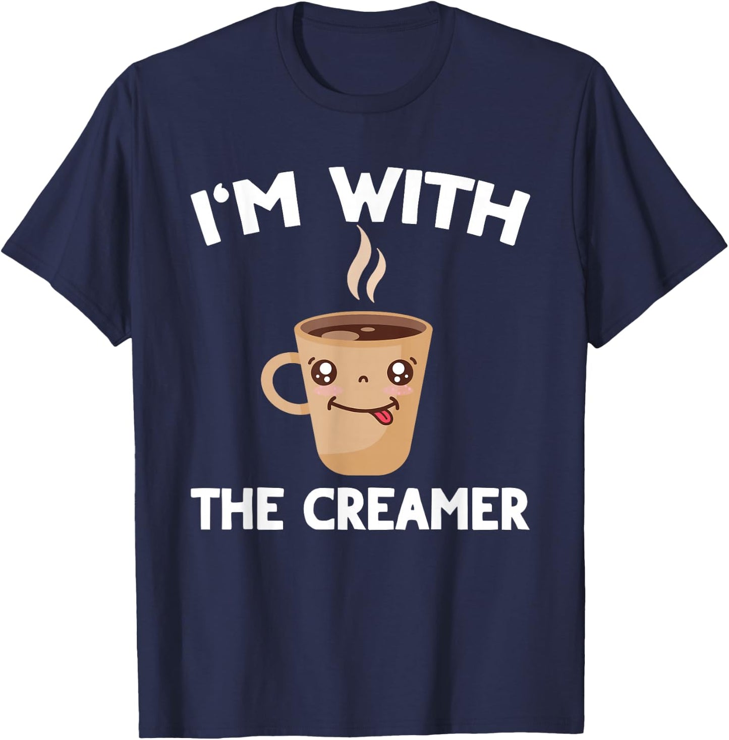 Coffee & Creamer Matching Couples His & Hers T-Shirt - T-Shirt | Navy