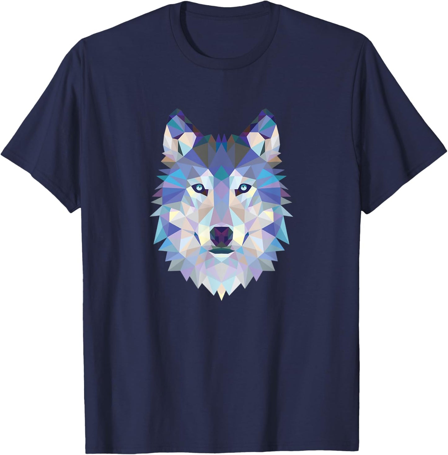 Wolf Wild Geometric Art Spirit Animal Gift Wolves Fan T-Shirt - T-Shirt | Navy