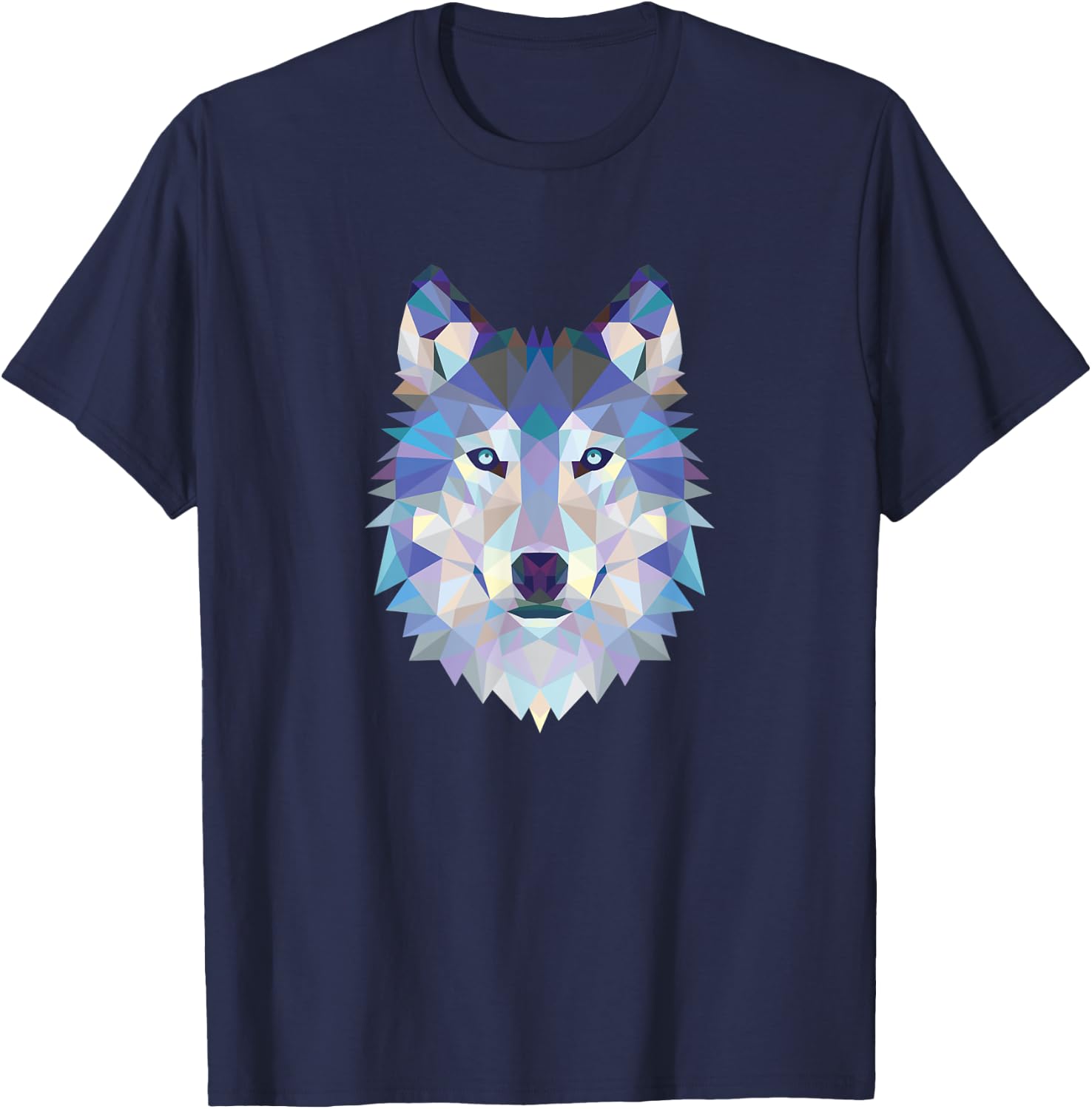 Wolf Wild Geometric Art Spirit Animal Gift Wolves Fan T-Shirt - T-Shirt | Navy
